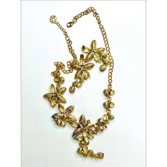 NEW Necklace Earrings set Red Rhinestone Matching jewelry Choker 18" 20" lot m - Picture 4 of 4